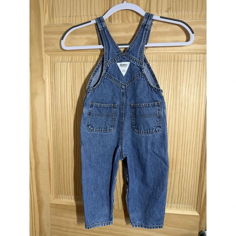 Vintage OshKosh B'Gosh 90s Denim Overalls Blue‎ Medium Wash Classic 2/2T